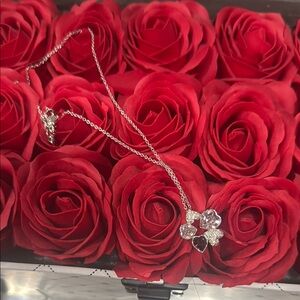 Swarovski Elegant Silver Heart Necklace